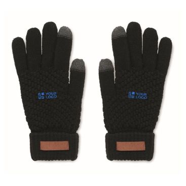 Guantes táctiles de RPET con etiqueta para impresión del logo Guantes táctiles de RPET con etiqueta para impresión del logo