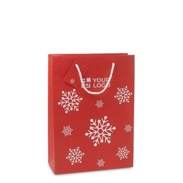 Bolsa pequeña con copos de nieve con logotipo