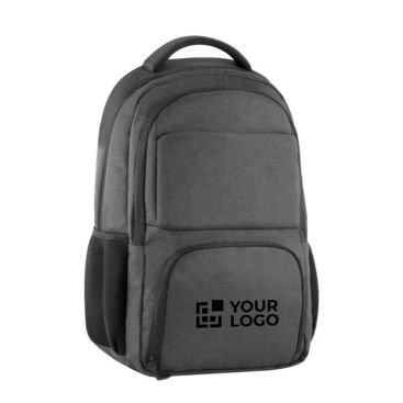 Mochila para congresos multibolsillos con acolchado de RPET en color gris