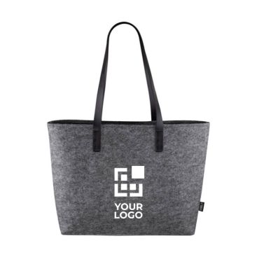 Bolsa de fieltro con asas de cuero sintético