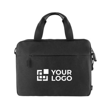 Maletín para portátil reciclado con asas y bandolera 15'' en color gris oscuro