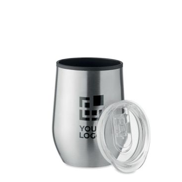 Vaso de acero inoxidable de doble pared con tapa 350ml Vaso de acero inoxidable de doble pared con tapa 350ml