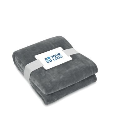 Manta de lana RPET con tarjeta para tu logo 280 g/m2 Manta de lana RPET con tarjeta para tu logo 280 g/m2