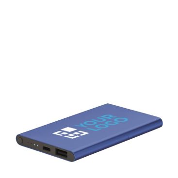 Batería externa con logo de aluminio de 4.000 mAh con diseño plano