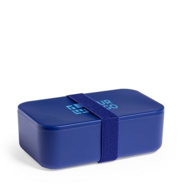 Fiambrera de plástico sin BPA con cinta de seguridad 1L de color azul marino