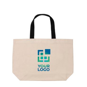 Bolsa de tela personalizada grande de lona reciclada con asas largas y gruesas 240 g/m2