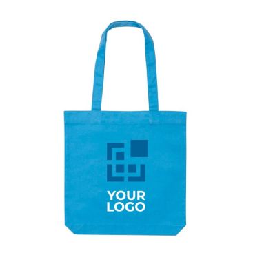 Bolsa para merchandising en lona reciclada 285 g/m2 de colores con el logotipo de empresa