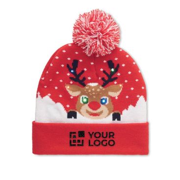 Gorro de punto navideño iluminado con 6 LED en acrílico elástico suave vista principal
