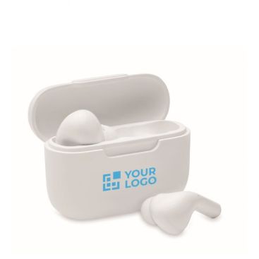 Auriculares estéreo inalámbricos con micrófono y autonomía de 3 horas en color blanco