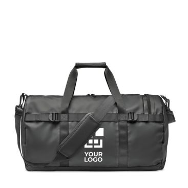 Bolsa de viaje de lona con base acolchada, asas y cinta