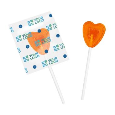 Piruleta personalizada pequeña forma de corazón con sabores frutales