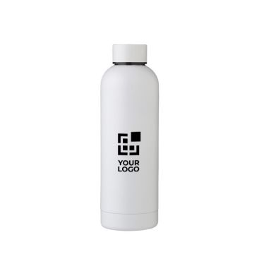 Botella térmica de acero reciclado acabado mate 500ml vista con logo