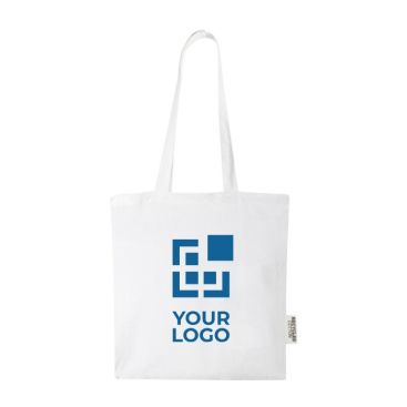 Bolsa de algodón reciclado GRS con asas largas 140 g/m² vista principal