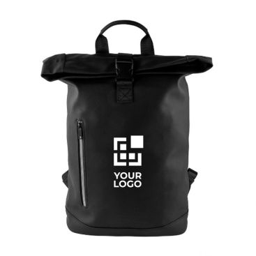 Mochila de empresa roll-top para portátil con cremallera reflectante Mochila de empresa roll-top para portátil con cremallera reflectante