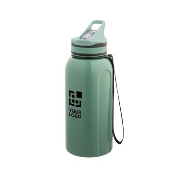 Botella deportiva de plástico con pajita incorporada y asa 1,2L vista principal