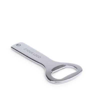 Abrebotellas de aluminio de colores con agujero para colgar en color plata, negro o rojo