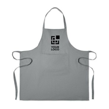 Delantal de cocina de algodón reciclado con bolsillo frontal 220 g/m2 vista de impresión
