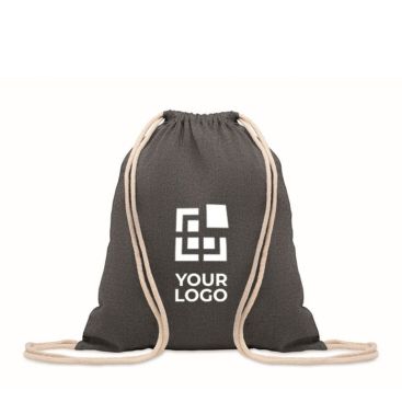 Bolsa de cuerdas de algodón reciclado y cuerdas color natural 140 g/m2 vista de impresión