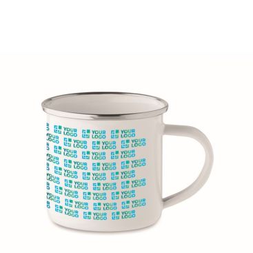 Taza metalizada para sublimar estilo vintage con borde metalizado 200ml