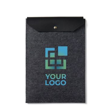 Funda para portátil de fieltro reciclado con solapa de cierre 14''