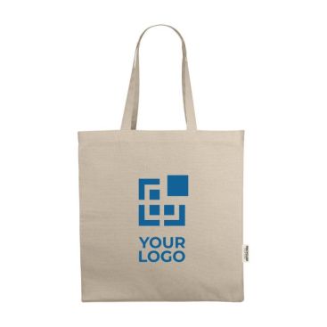 Bolsa de compras de algodón reciclado con asas cortas 220 g/m2