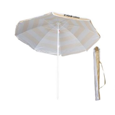 Sombrilla para la playa de nailon con diseño bicolor a rayas Ø180