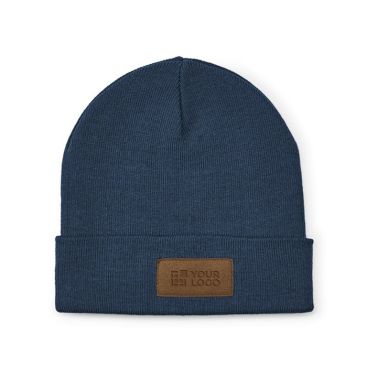 Gorro de lana y RPET con parche personalizable y pliegue original Gorro de lana y RPET con parche personalizable y pliegue original