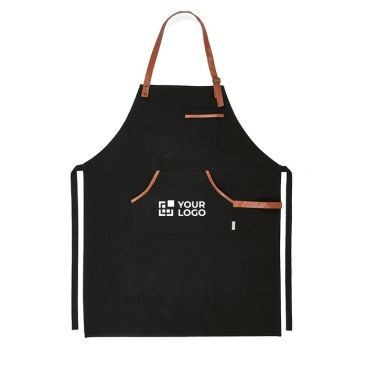 Delantal de algodón reciclado y RPET con bolsillo superior 300 g/m2 vista principal