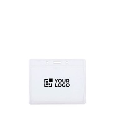 Identificador transparente en forma horizontal para lanyard