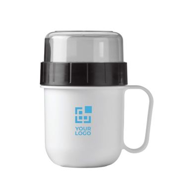 Taza porta comidas especial para yogurt o sopa de 520 y 230ml de color blanco