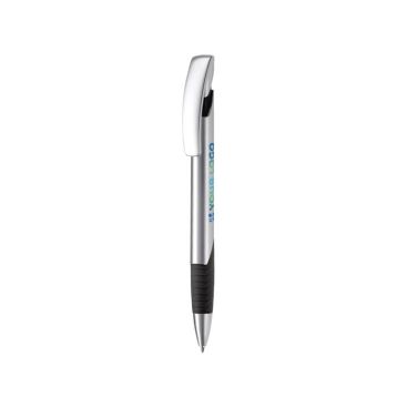 Bolígrafo de metal con empuñadura texturizada color azul oscuro