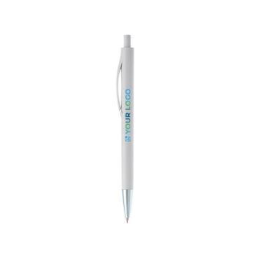 Bolígrafo de plástico a color completo con punta metalizada