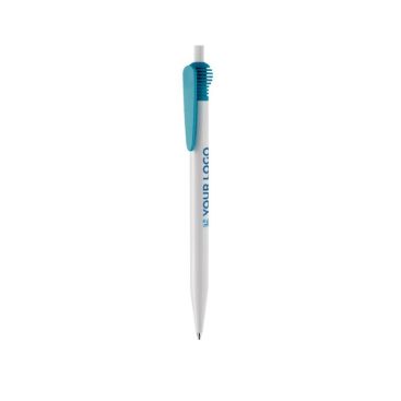 Bolígrafo de merchandising plástico blanco con original diseño de clip vista principal