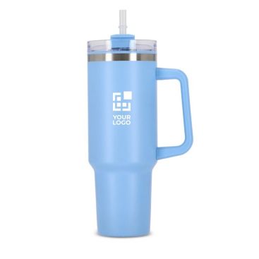 Vasos termo personalizados grandes de acero inoxidable con pajita 1,2L vista principal