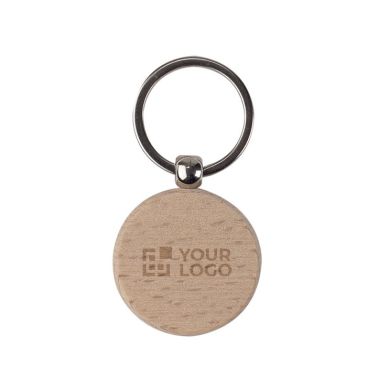 Llavero circular de madera para personalizar Ø40mm