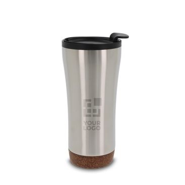 Vaso take away de doble pared con detalle de corcho en la base 480ml color blanco