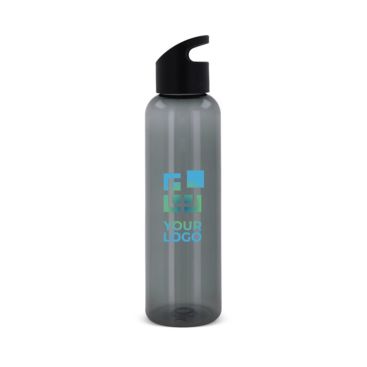 Botella de RPET de colores transparentes con asa geométrica 600ml color negro