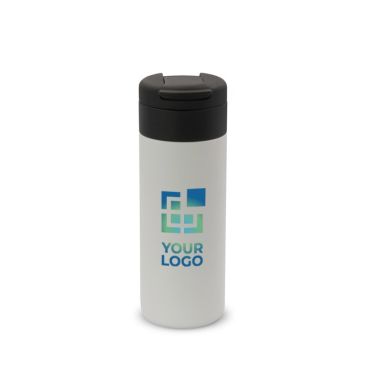 Botella de acero inoxidable con tapa abatible negra 400ml