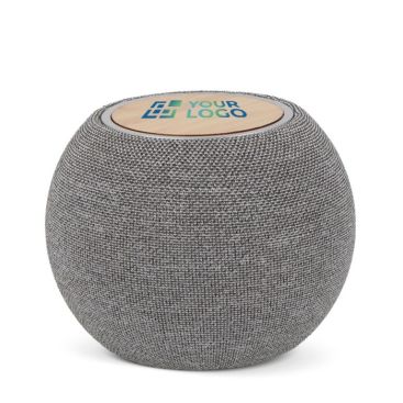 Altavoz y cargador portátil redondo y compacto de RPET y bambú