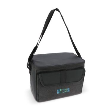 Bolsa nevera negra de RPET con correa para el hombro 8L