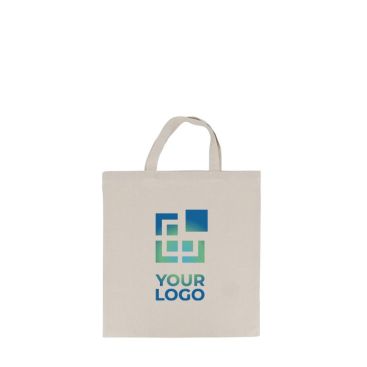 Bolsa de algodón OEKO-TEX con asas cortas 220 g/m2