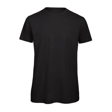 Camiseta de algodón orgánico para hombre manga corta 140 g/m2 B&C color negro vista de impresión