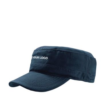 Gorra de algodón de estilo militar con cierre de velcro 235 g/m2