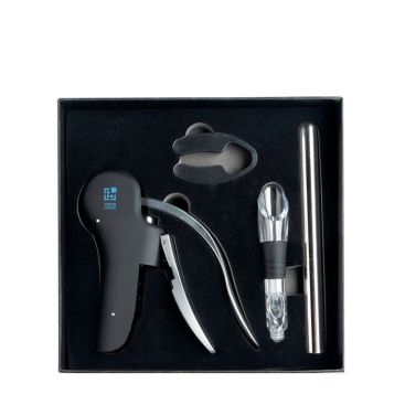 Set de vino glamuroso de acero inoxidable con 3 funciones vista principal