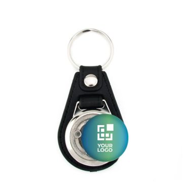 Llavero personalizable con ficha interior para carro de la compra