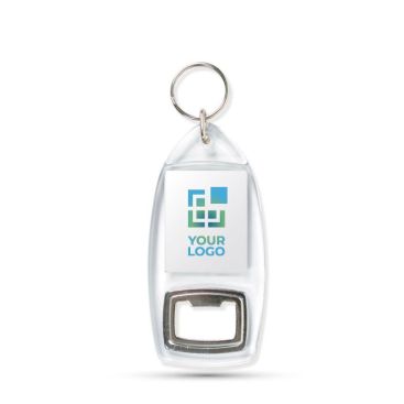 Llavero con abrebotellas y cápsula para papel personalizado vista principal