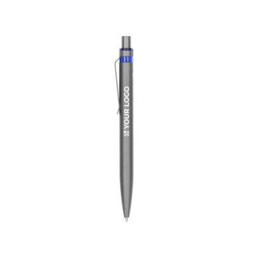 Bolígrafo de aluminio reciclado con detalle a color tinta azul