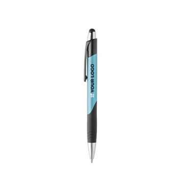 Bolígrafo de plástico en colores con pulsador táctil tinta azul