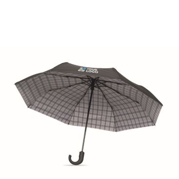 Paraguas plegable anti viento de pongee y diseño de cuadros Ø116