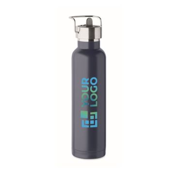 Botella térmica de acero inoxidable reciclado con pajita y asa 660ml